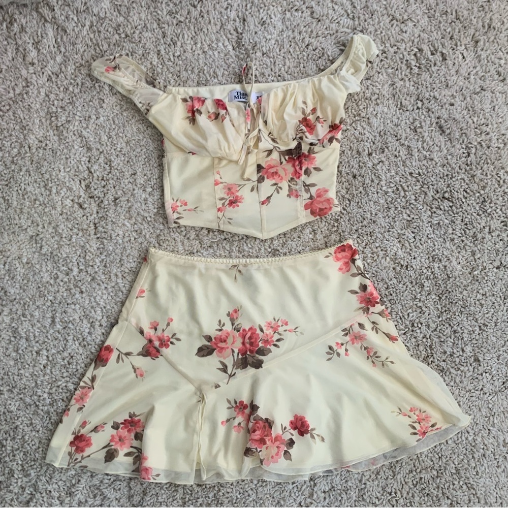 Xs tiger mist skirt top set